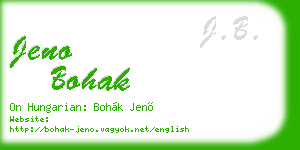 jeno bohak business card