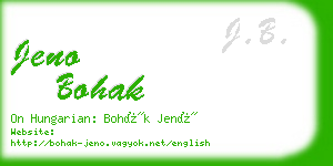 jeno bohak business card